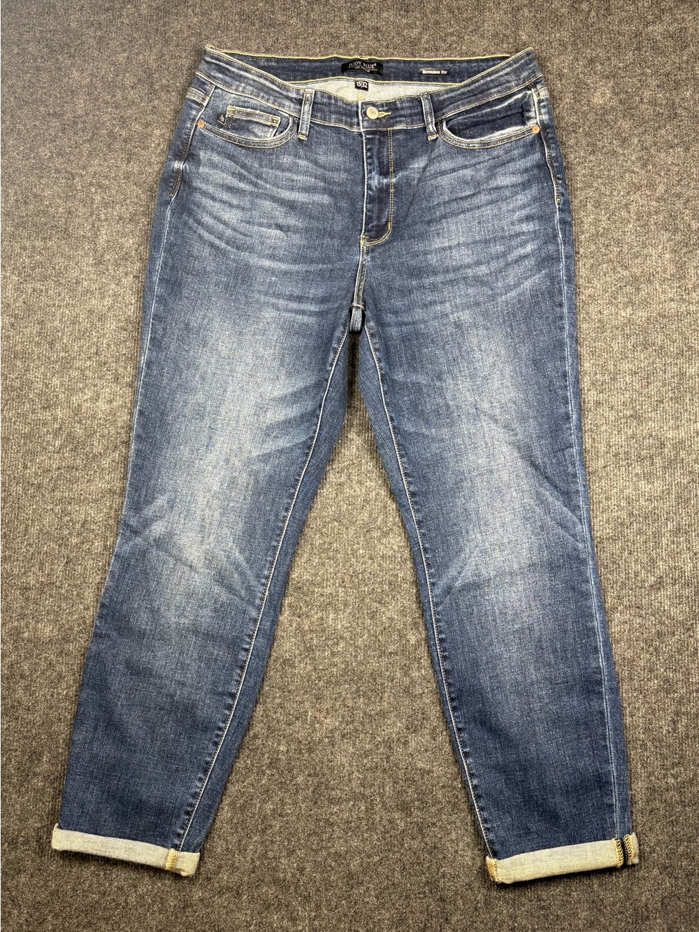 Judy Blue Medium Wash Skinny Jeans with Rolled Cuffs